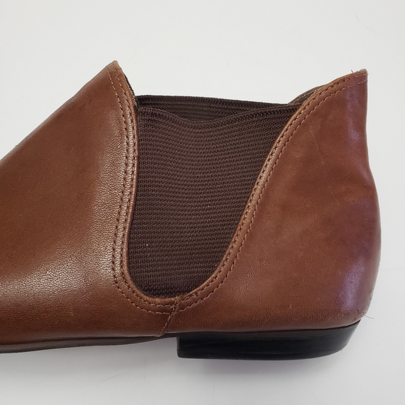 Europrep Brown Leather Pointy-Toe Ankle Booties Size 8.5 - Picture 6 of 13